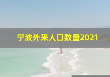 宁波外来人口数量2021