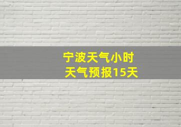 宁波天气小时天气预报15天