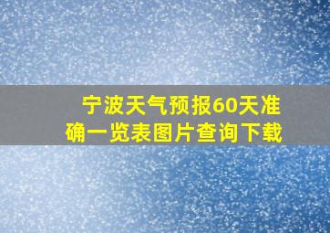 宁波天气预报60天准确一览表图片查询下载