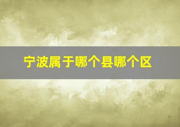 宁波属于哪个县哪个区