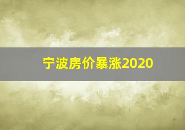 宁波房价暴涨2020