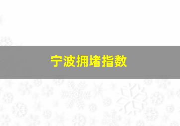 宁波拥堵指数