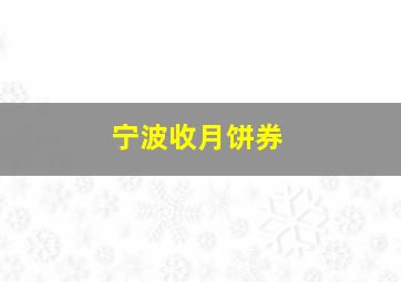 宁波收月饼券