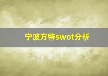 宁波方特swot分析