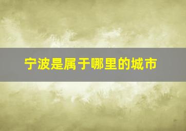 宁波是属于哪里的城市