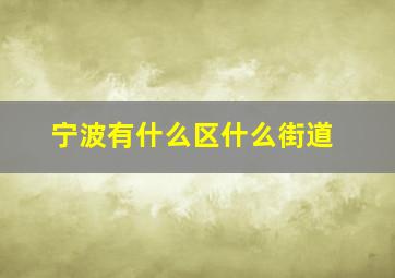 宁波有什么区什么街道