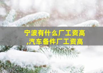 宁波有什么厂工资高,汽车备件厂工资高