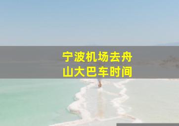 宁波机场去舟山大巴车时间