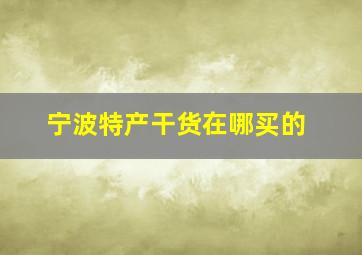 宁波特产干货在哪买的