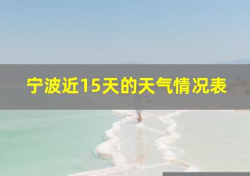 宁波近15天的天气情况表