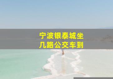 宁波银泰城坐几路公交车到