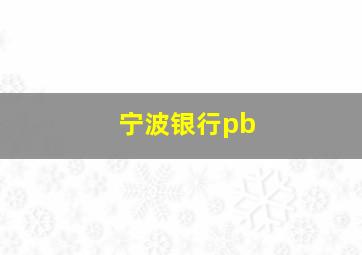 宁波银行pb