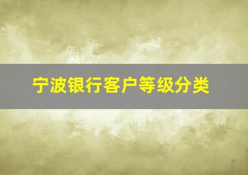 宁波银行客户等级分类