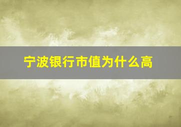 宁波银行市值为什么高