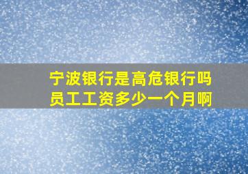 宁波银行是高危银行吗员工工资多少一个月啊