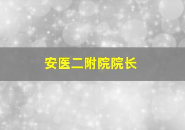 安医二附院院长