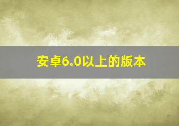 安卓6.0以上的版本