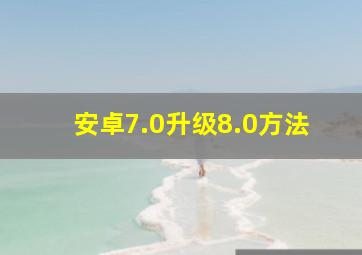 安卓7.0升级8.0方法