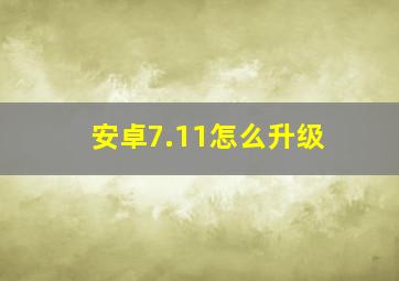 安卓7.11怎么升级