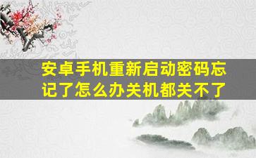 安卓手机重新启动密码忘记了怎么办关机都关不了