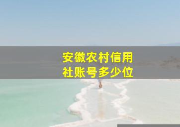 安徽农村信用社账号多少位