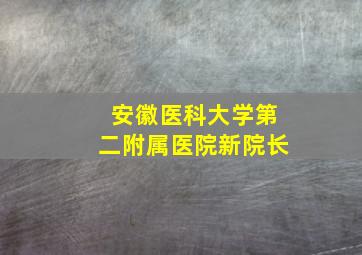 安徽医科大学第二附属医院新院长