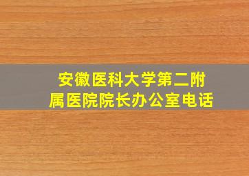 安徽医科大学第二附属医院院长办公室电话