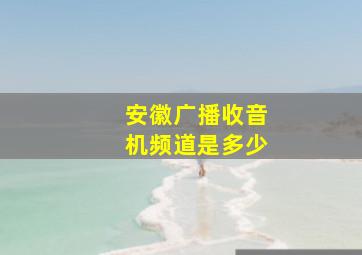 安徽广播收音机频道是多少