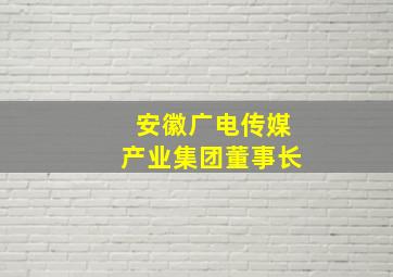 安徽广电传媒产业集团董事长