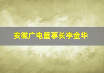 安徽广电董事长李金华