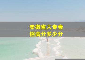 安徽省大专春招满分多少分