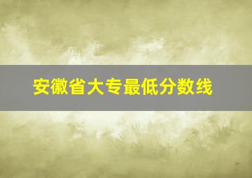 安徽省大专最低分数线