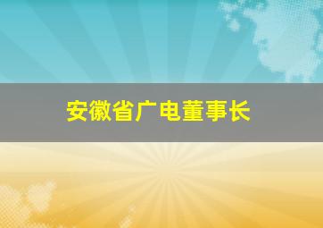 安徽省广电董事长