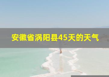 安徽省涡阳县45天的天气