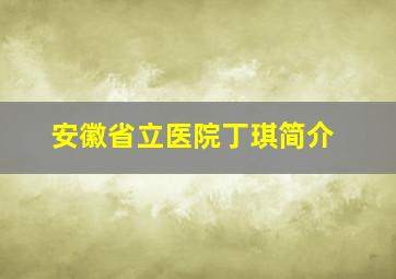 安徽省立医院丁琪简介