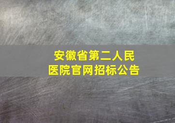 安徽省第二人民医院官网招标公告