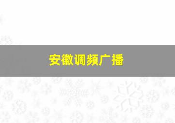 安徽调频广播