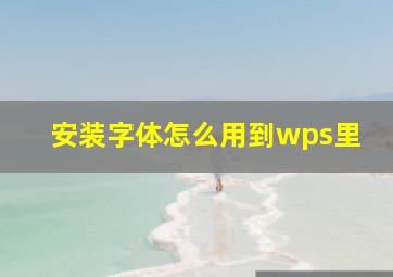 安装字体怎么用到wps里