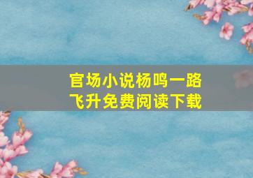 官场小说杨鸣一路飞升免费阅读下载