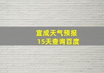 宜成天气预报15天查询百度