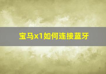 宝马x1如何连接蓝牙