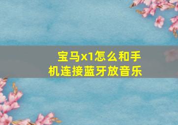 宝马x1怎么和手机连接蓝牙放音乐