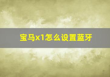 宝马x1怎么设置蓝牙