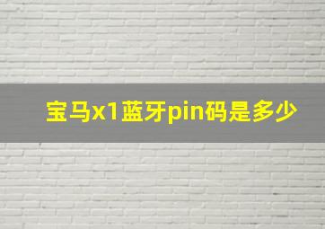 宝马x1蓝牙pin码是多少