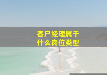 客户经理属于什么岗位类型