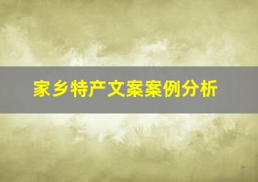 家乡特产文案案例分析