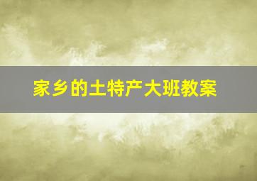 家乡的土特产大班教案