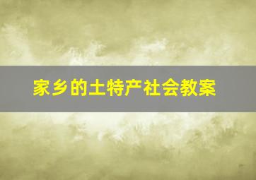 家乡的土特产社会教案