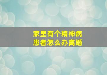 家里有个精神病患者怎么办离婚