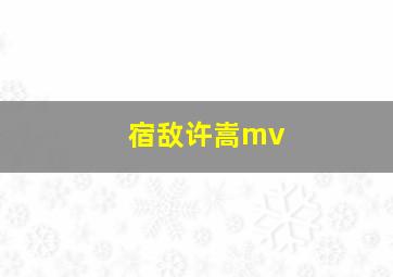 宿敌许嵩mv